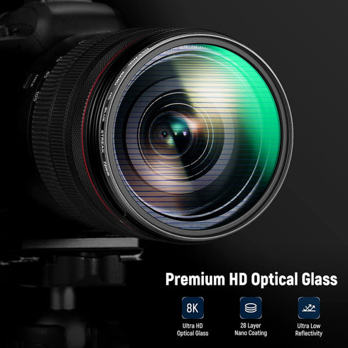NEEWER 72mm Blue Streak Filter, HD Optical Glass, 360° Rotatable Anamorphic Flare Lens Filter