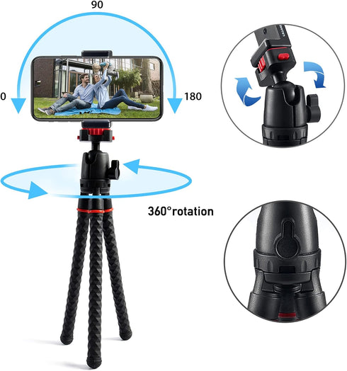 LINKCOOL Phone Tripod - 360 Degree Rotation Flexible Octopus Tripod for iPhone/Smartphone/DSLR