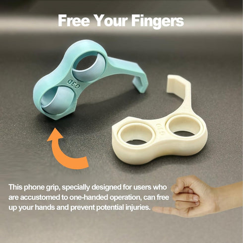 ZVthesea Ergonomic Finger Stand Phone Holder, Finger Phone Holder, Pinky/Ring Finger Grip Strap, Stress-Relieving Toy