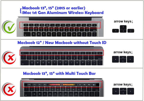 XSKN Hebrew Language Blue Color Silicone Keyboard Skin Cover for 2015 and Earlier MacBook