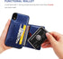 KIHUWEY Compatible with iPhone XR Wallet Case, Premium Leather Kickstand Protective Cover, Blue