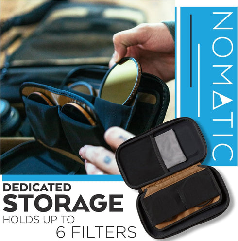 NOMATIC McKinnon Filter Case - Camera Case for Lens Filters, Fits up to 6 82mm Filters, Weather Resistant EVA Foam