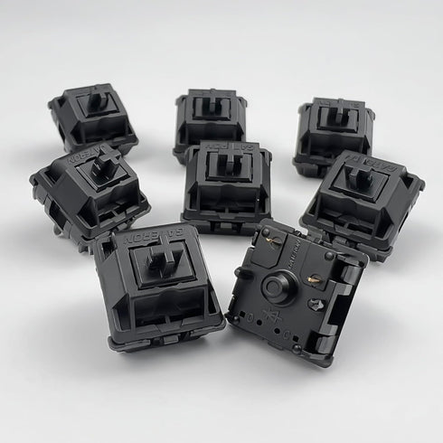 GATERON Oil King V2 Pre-lubed Keyboard Switches, 5-Pin 55gf Black Linear Switches for MX Mechanical Keyboard DIY (10PCS)