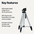 Amazon Basics 50" 360-Degree Lightweight Tripod for Camera and Phone with Travel Bag, Remote Control, Height