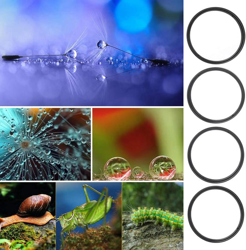 Macro Close Up Lens Filter Kit 58mm for Cameras with +1 +2 +4 +10 Optical Glass