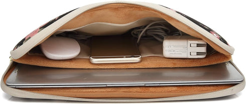 kayond Water-Resistant Canvas 14.1 Inch Laptop Sleeve - Black C Rose