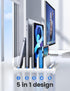 Vaydeer 3-Slot Vertical Laptop Stand - Premium ABS Plastics, 5 in 1 Adjustable Desk Organizer for MacBook/Chromebook