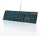Owpkeenthy Black Full-Size Computer Keyboard, Quiet Ice Blue Backlit Typewriter Gaming Keyboard with Cool Square Punk