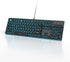 Owpkeenthy Black Full-Size Computer Keyboard, Quiet Ice Blue Backlit Typewriter Gaming Keyboard with Cool Square Punk