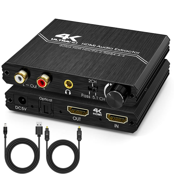 Tendak HDMI Audio Extractor, 4K HDMI to Optical SPDIF + 3.5mm Stereo