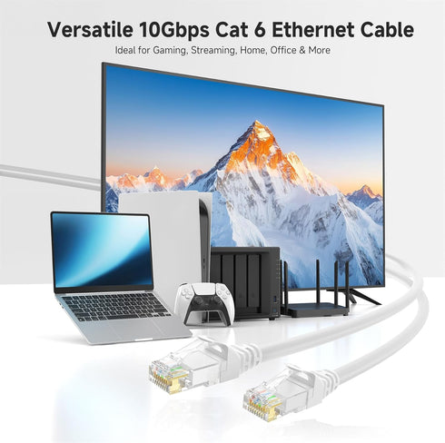 10Gbps 6 100ft, 6 Cat6 Cable Matters Snagless Long Cat Ethernet Cable - Cat Cable, Cord, Ethernet Cord, White