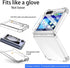 for Samsung Galaxy Z Flip 6 Clear Case with Tempered Glass Screen Protector, Slim Fit Shockproof Cover