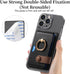 Wallet Stick on Phone Case, Credit Card Holder with Ring for Back of Phone Cases, Compatible with iPhone, Samsung Galaxy