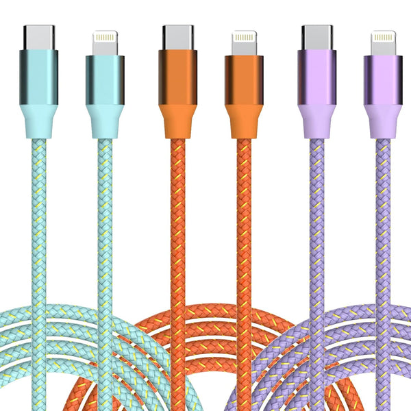 USB C to Lightning Cable for iPhone, MFi Certified 6FT 3 Pack Fast Charging Type C to Lightning Cable