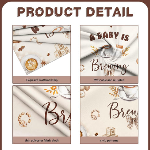 Generic 10x7ft A Baby is Brewing Baby Shower Backdrop Brown Coffee Baking Theme Cute Bear Background Feeding Bottle
