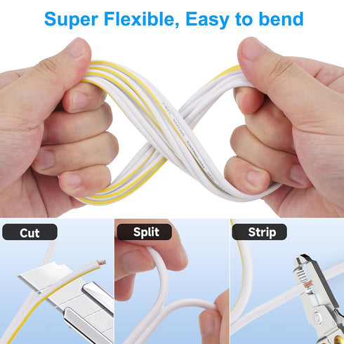 Mygatti 14AWG 50 14/2 2 Speaker Wire FT, Gauge Audio Speaker Wire, for Car Speakers Stereo, Home Theater, Automotive