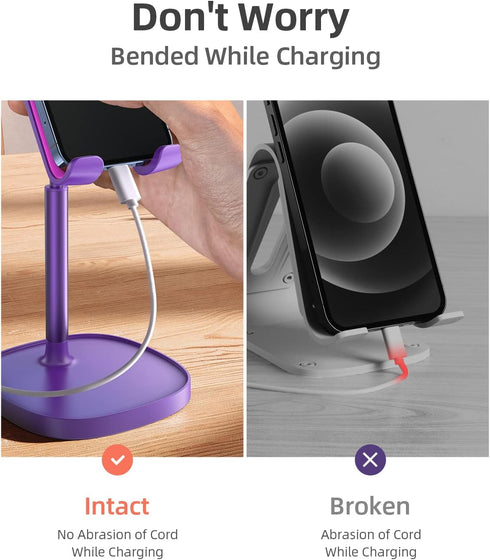 LISEN Dark Purple Cell Phone Stand, Desktop Accessories fits iPhone 14 Stand for Desk, All Mobile Phones, iPad, Tablet
