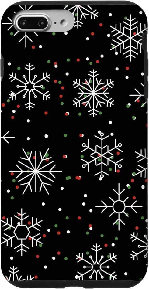 Black Christmas Phone Case for iPhone 7 Plus/8 Plus - Winter Lover Snowflake Design