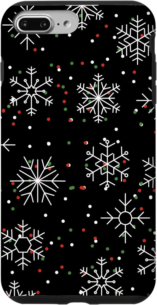 Black Christmas Phone Case for iPhone 7 Plus/8 Plus - Winter Lover Snowflake Design