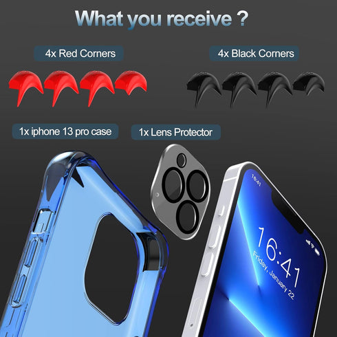 BALLISTIC Protective Case for iPhone 13 Pro (ONLY) - Shockproof with Camera Lens Protector, 6.1 inch 2021, Blue