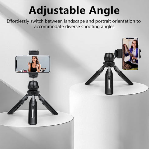 Heliora 4 Multifunctional Smartphone Video Kit, with Universal Phone Desktop Tripod with Dual Phone Holders and Cold