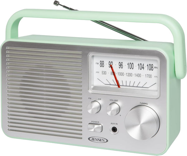 JENSEN MR-750-GR MR-750 Portable AM/FM Radio, Green