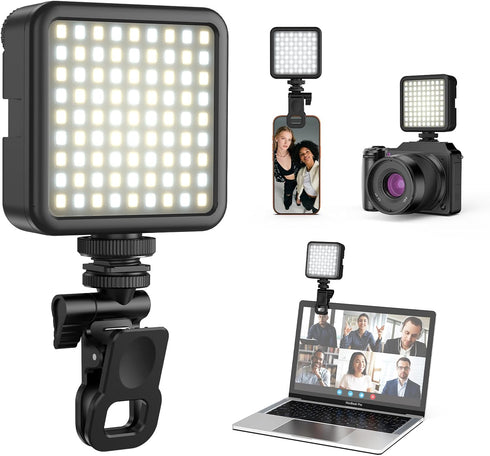 ULANZI VL-81 Camera Phone Selfie Light with Clip & Cold Shoe, 3200K-5600K CRI95