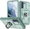 Military Grade Drop Shock Protection Case for Samsung Galaxy S21 FE 5G, Built-in 360° Rotate Ring Stand