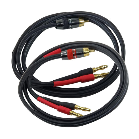 Male RCA to Banana Plug Speaker Cable, 12AWG, 2 Pack (3FT) - Banana Plug to RCA Speaker Cable