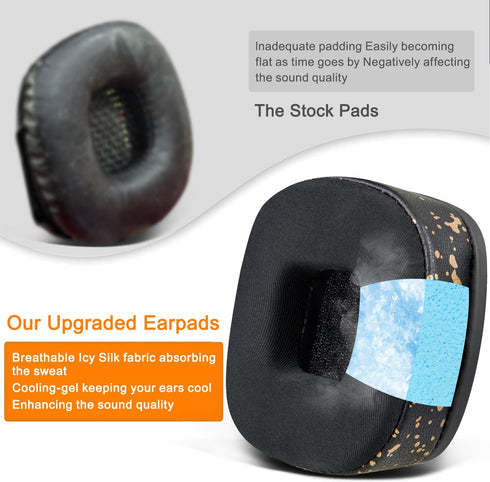 SOULWIT Cooling Gel Replacement Ear Pads for Marshall Major I/II/III/IV ANC Headphones, Noise Isolation Foam - Black