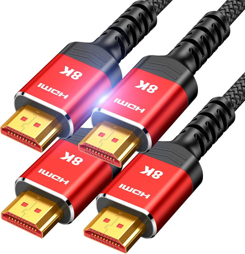 Highwings 8K HDMI 2.1 Cable 15FT 2-Pack, Ultra High Speed HDMI Cable