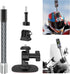 Flexible Adhesive Helmet Mount for insta360, Motorcycle Windscreen Camera Mount with Carbon Fiber Extension Rod