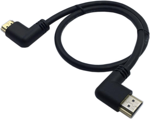 CERRXIAN 0.5m High Speed HDMI 2.0 Cable, Left Angle Male to Right Angle Male, Ultra HD 4K, Supports Ethernet, 3D (Black)