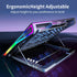 KeiBn Laptop Cooling Pad, Gaming Fan with 15 Quiet Fans, RGB Cooler for 10-17.3 Inch Laptops, 4 Height Stands