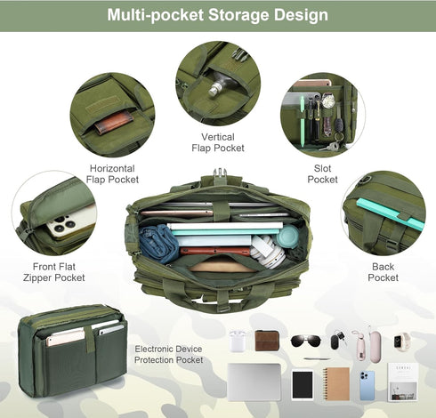 Stypos Tactical Messenger Bag, Tactical Briefcase for Man Military Laptop Bag Messenger Shoulder Bag