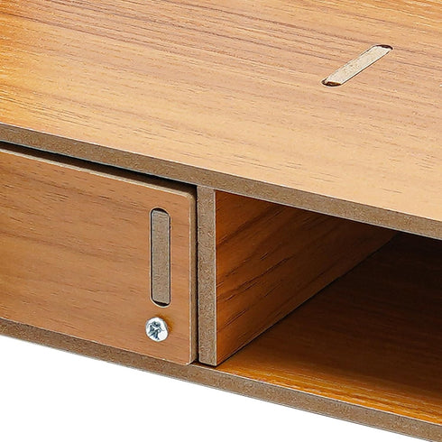 QUSKLISU (07) Computer Monitor Stand, Computer Rack with Drawers, Two top Platforms Desk Organizer Monitor Stand