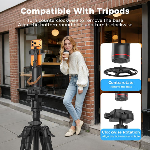 XO Simple is Beauty 360 Auto Face Tracking Phone Tripod with Gesture & Remote Control, Rotating Phone Camera Stand