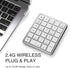 PINKCAT Wireless Number Pad, 28 Keys Numeric Keypad with 2.4G Mini USB Receiver for Laptop, PC, Notebook, Desktop,
