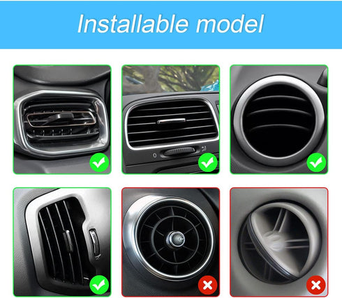 Adjustable Durable Gravity Phone Holder Mount for Car Air Vent, Compatible with 4-7" Mobile Phones, Most Cars (Silver)