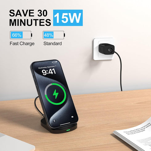 15W Fast Wireless Charger Phone Charging Stand for Google Pixel 8a/8 Pro/7a/7/6 Pro/5, Android Phone Wireless Charging