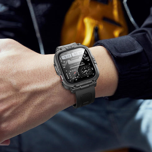 Dsytom Waterproof Case with Band | Rugged Shockproof Smartwatch Strap for Apple Watch 45mm 44mm 41mm 40mm