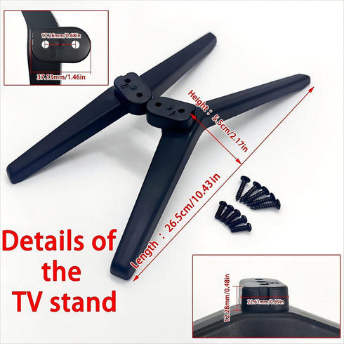 Dranvosk Set 52.49 72.18 Inch Inch Universal TV Stand Legs Replacement Feet and Mount Base with Screw for to Smart TVs