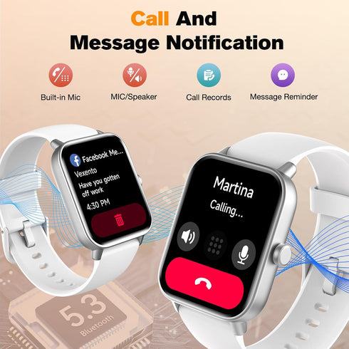 Fitpolo Smart Watch for Men Women, 1.8” Touchscreen, Bluetooth Call, Alexa Built-in, IP68 Waterproof Fitness Tracker