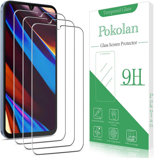 Pokolan 3-Pack Tempered Glass Screen Protector for Samsung Galaxy A15 5G/4G, 9H Hardness, Bubble Free, HD Clear, Easy