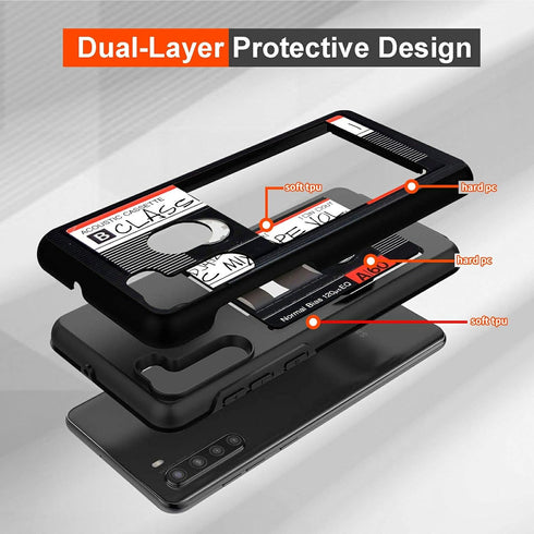 Rossy for Samsung Galaxy A21 Wallet Case with Card Holder, Dual Layer Hybrid Soft Silicone Hard PC with Kickstand