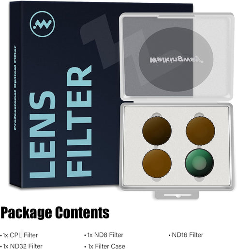 Walking Way Set 4/5 4 Pack ND8 ND16 ND32 Camera Lens Filters ND PL Compatible with DJI Osmo Action Pro Accessories Kit