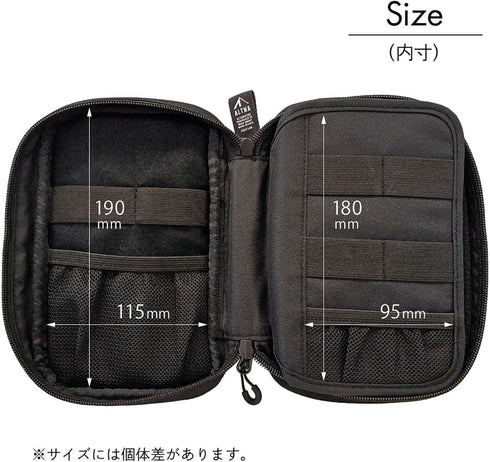 5 3.6 8.5, (A7765-11) LIHIT LAB Gadget Pouch, Double, x x Navy Blue