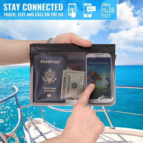 AiRunTech Waterproof Phone Pouch, 4-Piece Set for Beach Vacation Kayak Cruise Accessories, Waterproof Bag with Phone