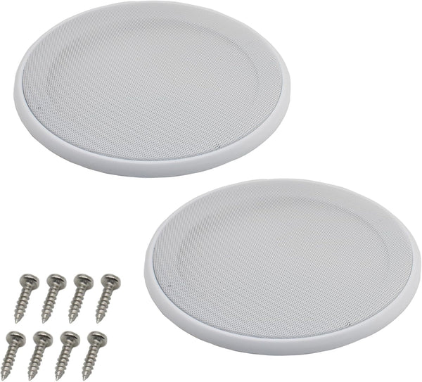 2pcs Round Ceiling Speaker Grill Covers for 8 Inch Speaker with Screws (White)