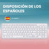 Perixx PERIBOARD-213W, Silent USB Scissor Keyboard with Cable, Compact Design with Numeric Keypad, White - Spanish Qwert